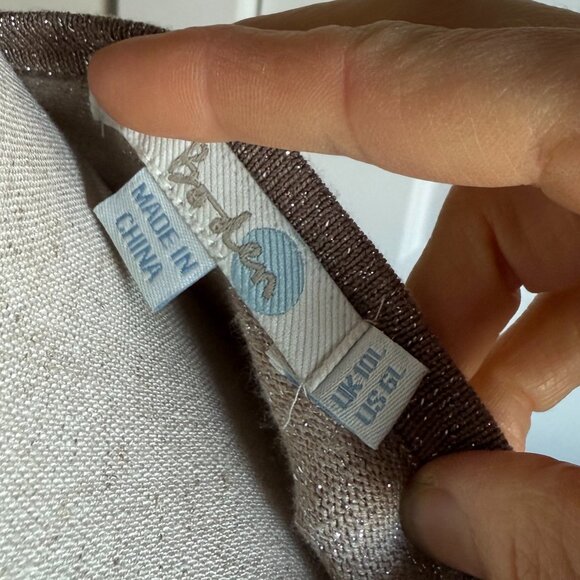 Boden Milano Shimmer Shimmer Knit Dress Beige quarter sleeves US 6L - Picture 5 of 8